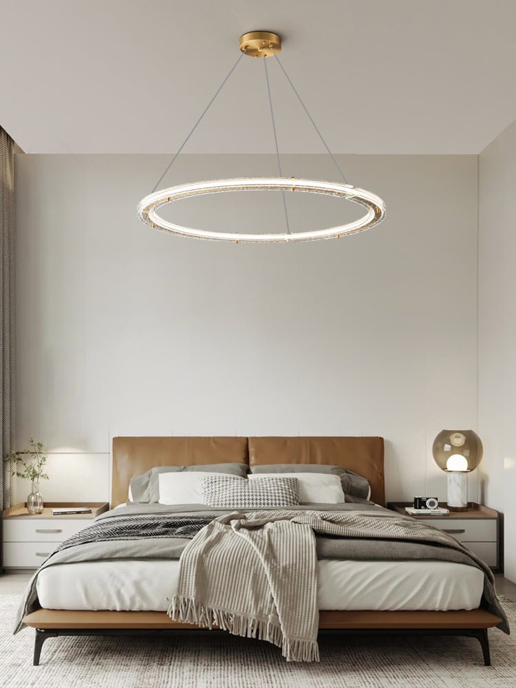 Celestial Rings Chandelier - Elegant Crystal Ceiling Light Fixture for Dining Room, Living Room & Bedroom | Modern Home Decor Lighting