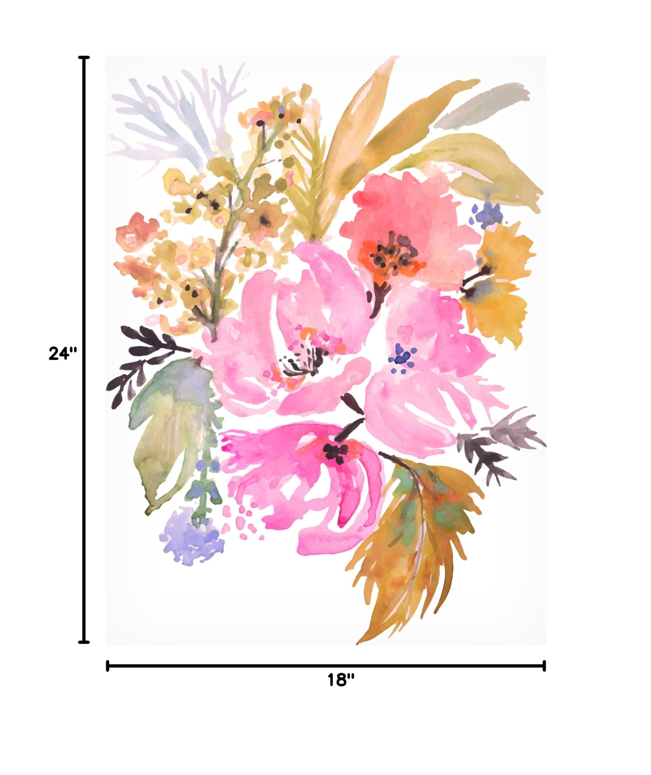 Karen Fields 'Flower Posy IV' Canvas Wall Art Print - Floral Home Decor for Living Room, Bedroom & Office | Trademark Fine Art Collection