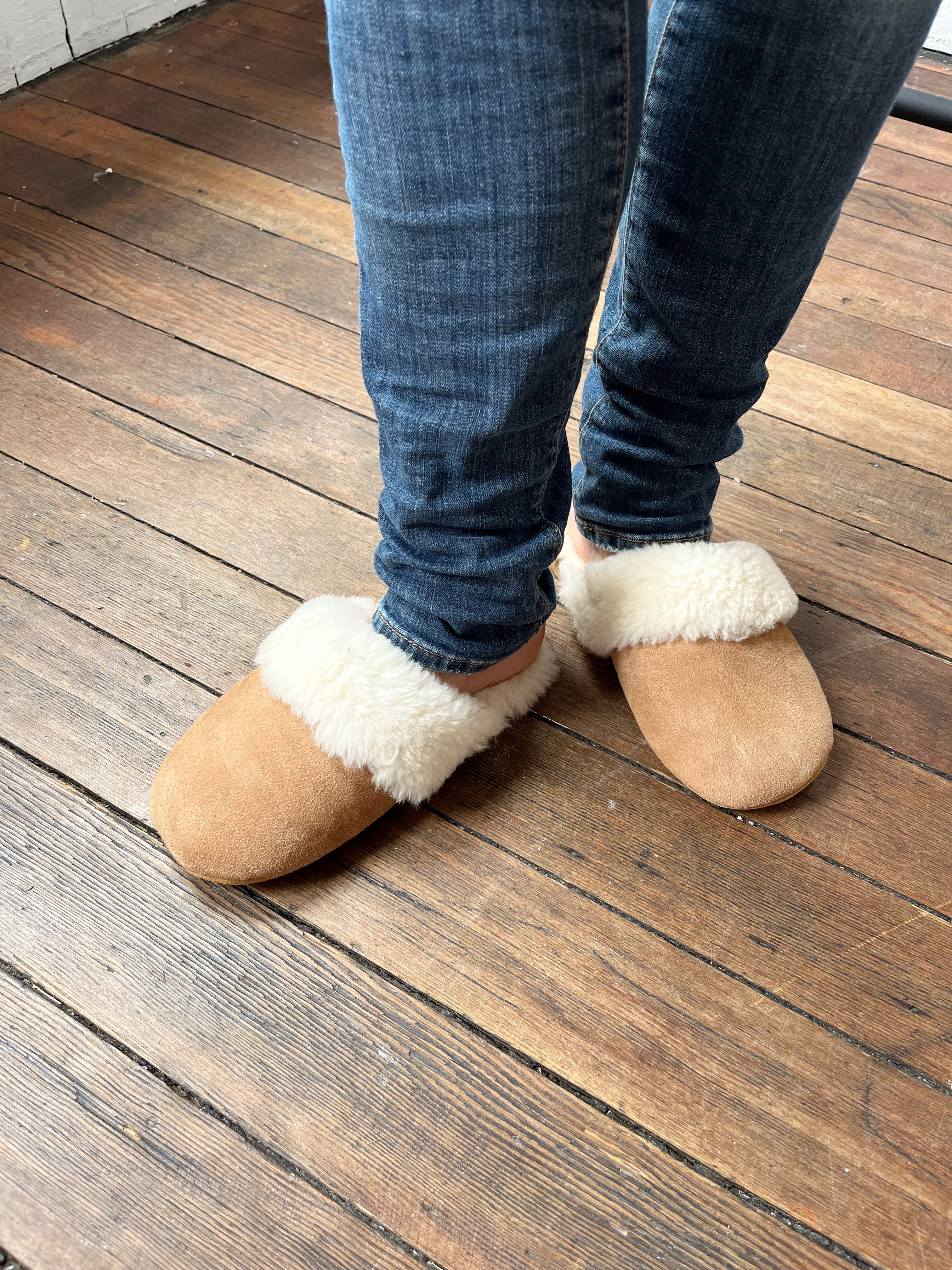 Cozy Sheepskin Slip-On Slippers for Women & Men - Ultra Soft Indoor/Outdoor House Shoes - Perfect for Home, Office & Winter Comfort