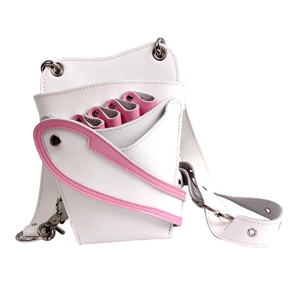 Professional Salon Hairdresser Tool Bag - Leather Cosmetic Organizer for Stylists - White (Perfect for Salon, Travel & Home Use)