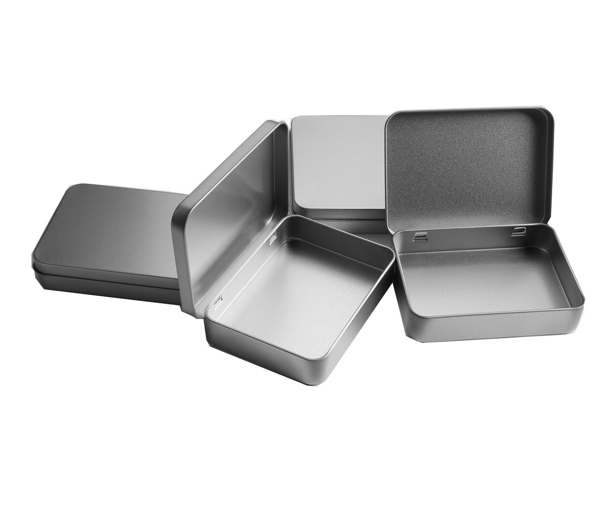 12 Pack Empty Silver Metal Tin Boxes - Rectangular Candy Storage Containers, Gift Card Holders - Perfect for DIY Crafts, Party Favors, and Home Organization