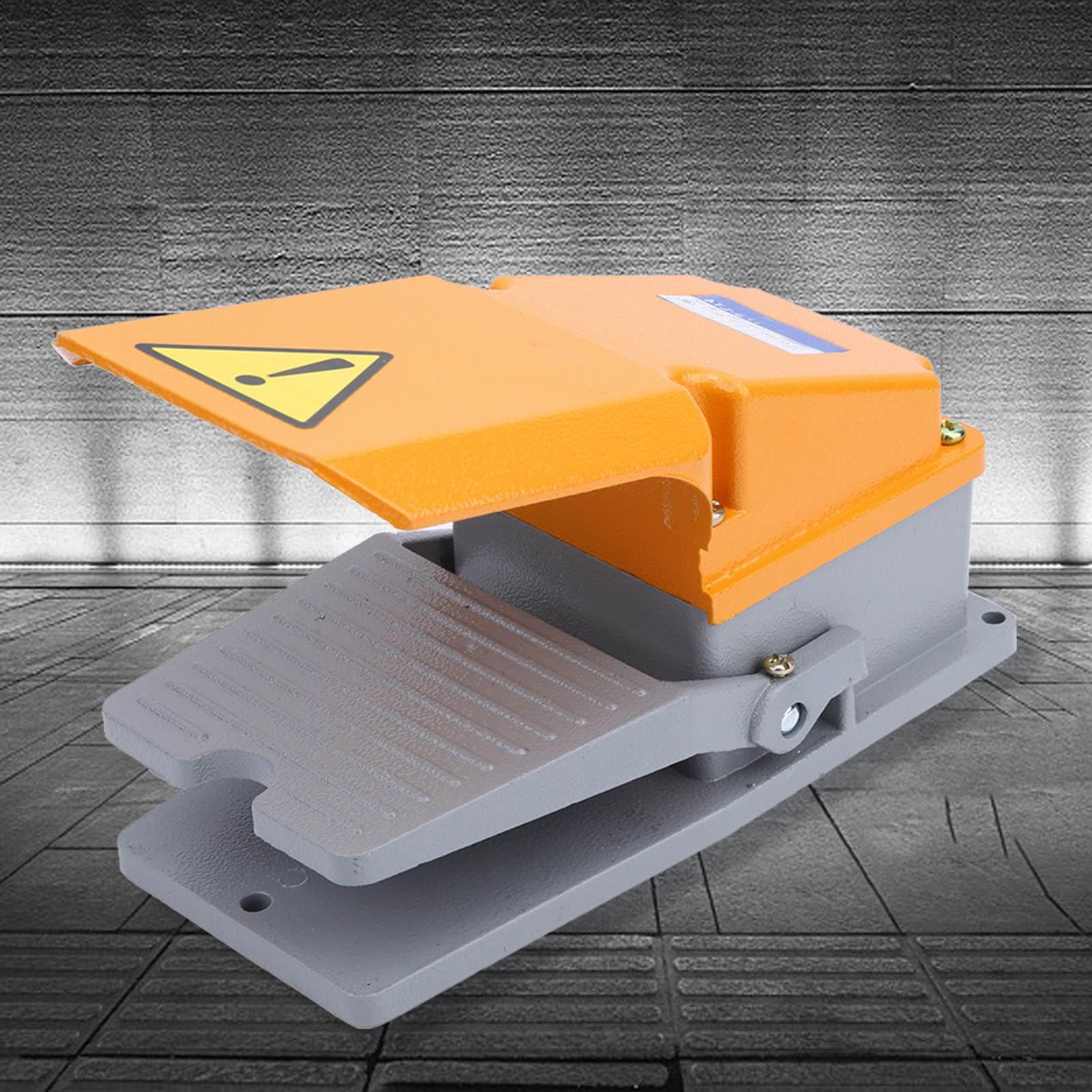 Industrial Foot Switch - Heavy Duty Aluminum Shell Momentary Foot Pedal Controller with Non-Slip Base for CNC Machines, Sewing Equipment & Workshop Tools | Perfect for Metalworking, Woodworking & Industrial Automation