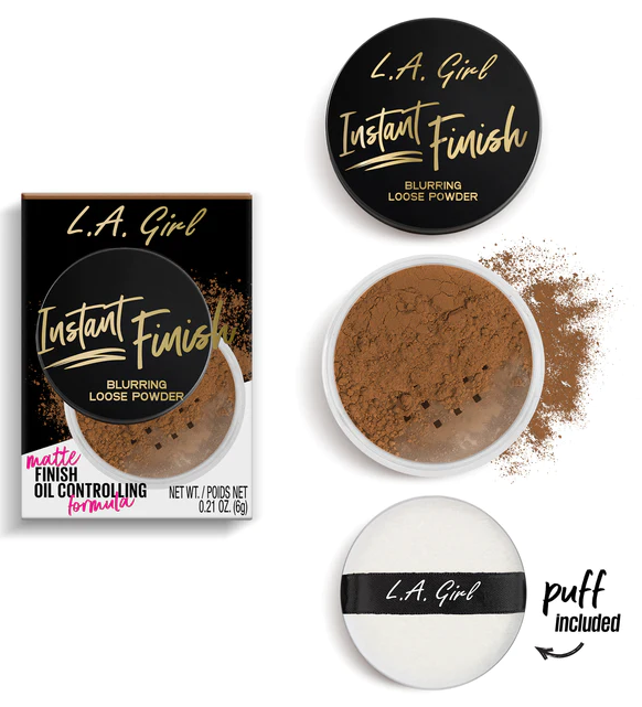 L.A. GIRL Instant Finish Blurring Loose Powder - Oil Control & Pore Minimizing Setting Powder for Flawless Makeup - Perfect for Daily Wear & Photoshoots