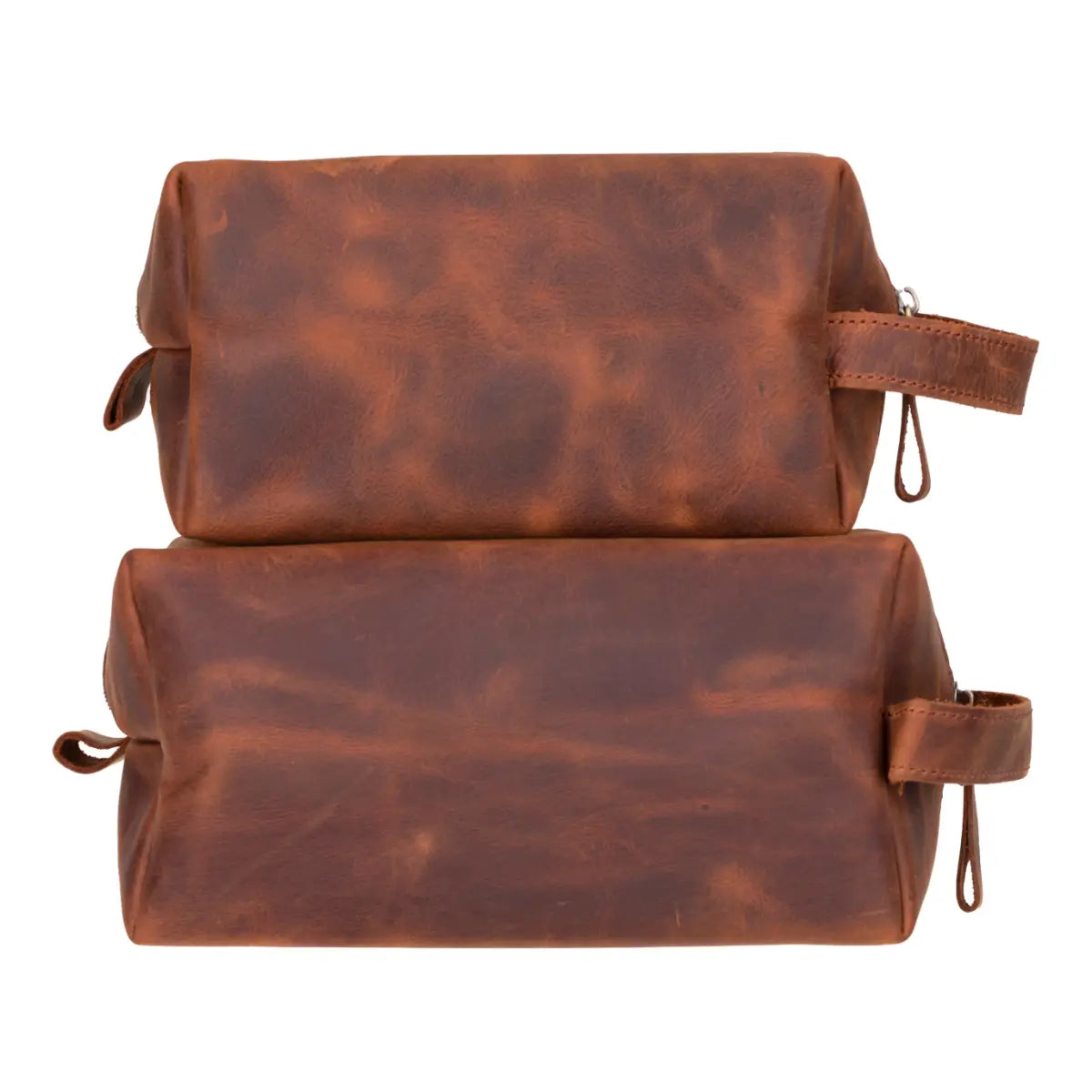 Vintage Distressed Brown Leather Dopp Kit Bag - Travel Toiletry Organizer for Men | Perfect for Gym, Camping & Business Trips