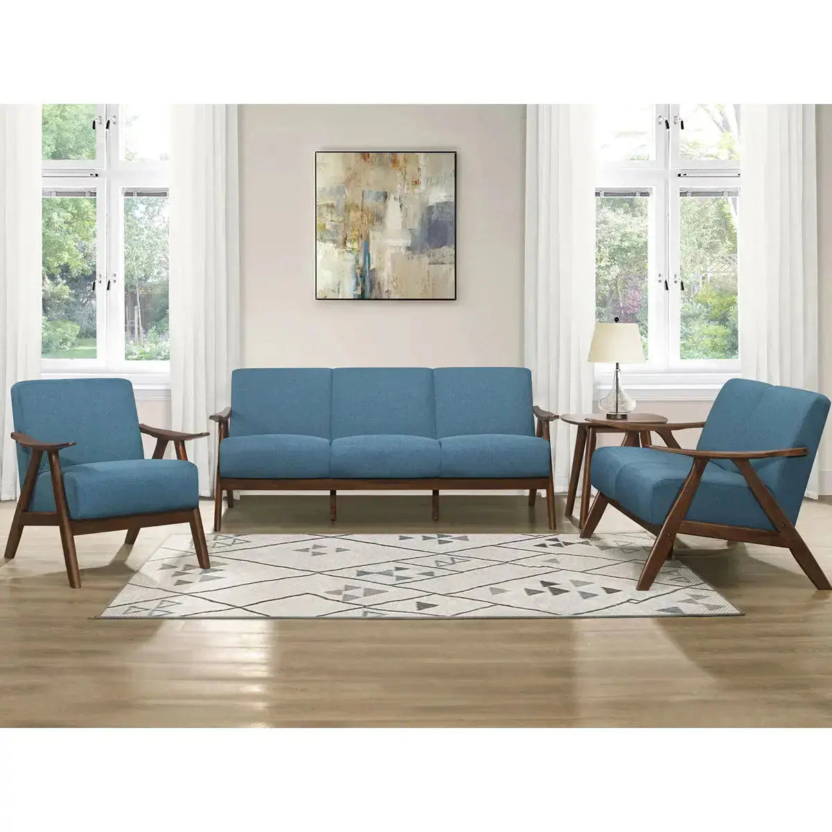 Damala Collection Sofa Set 1138 - Modern Blue Living Room Furniture for Home Decor & Comfortable Seating