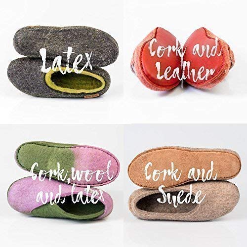 Handmade Turquoise Blue Wool Slip-On Slippers for Women - Cozy House Shoes for Relaxing at Home, Perfect Mothers Day Gift for Her