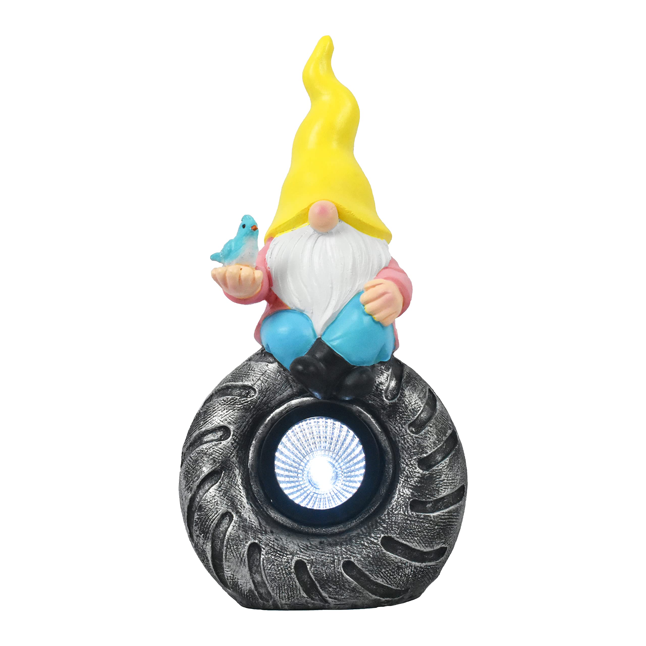 Solar LED Garden Gnome Statue - 10 Inch Outdoor Decor for Patio, Lawn & Yard - Weatherproof Gnome with Light for Nighttime Garden Art | Perfect for Home, Backyard & Landscape Decoration