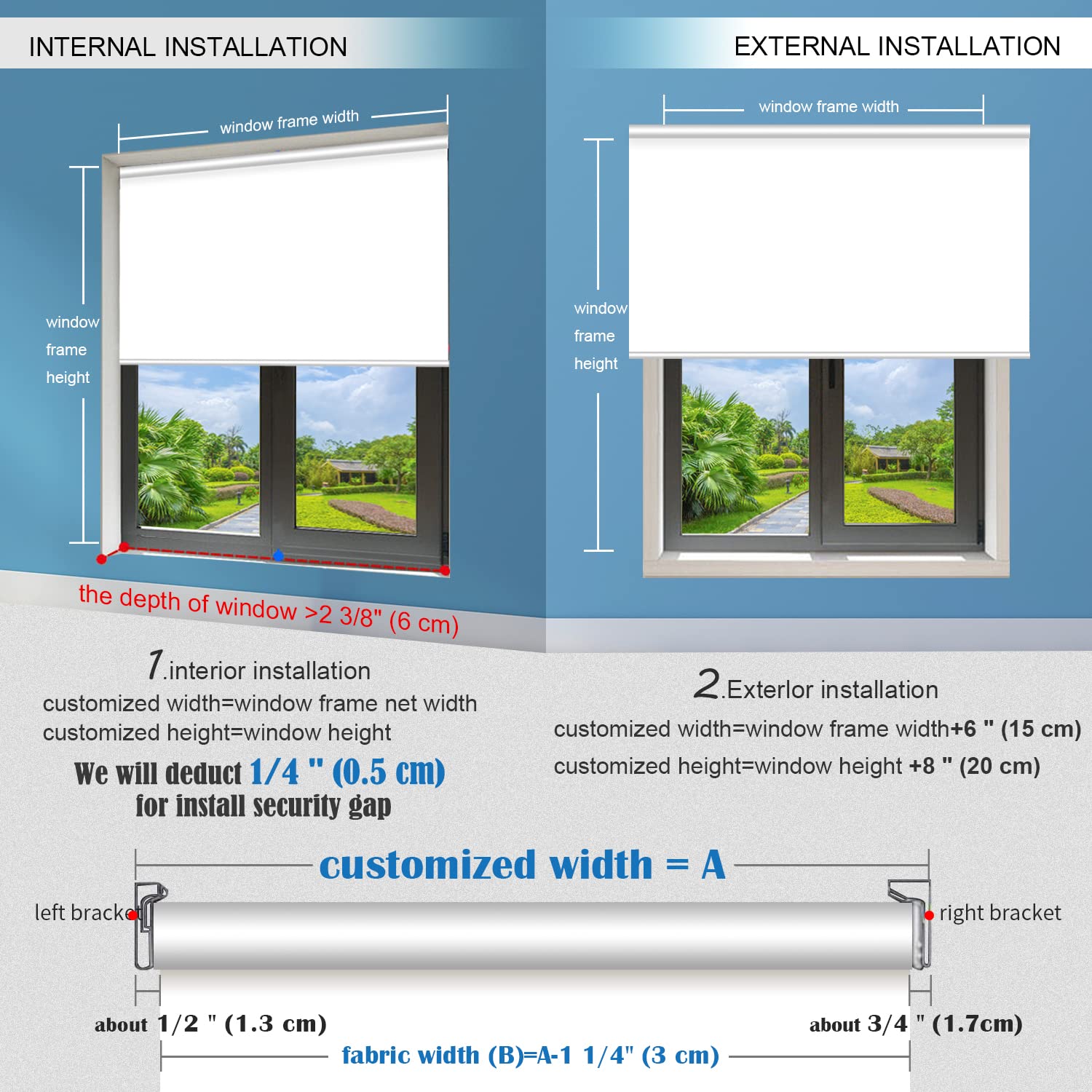 TIPIACE Motorized Smart Blinds - Alexa Compatible, Remote Control Blackout Roller Shades - Waterproof & Noise Reducing Fabric - Custom Size Electric Window Blinds (Pure Black) for Living Room, Bedroom & Home Office