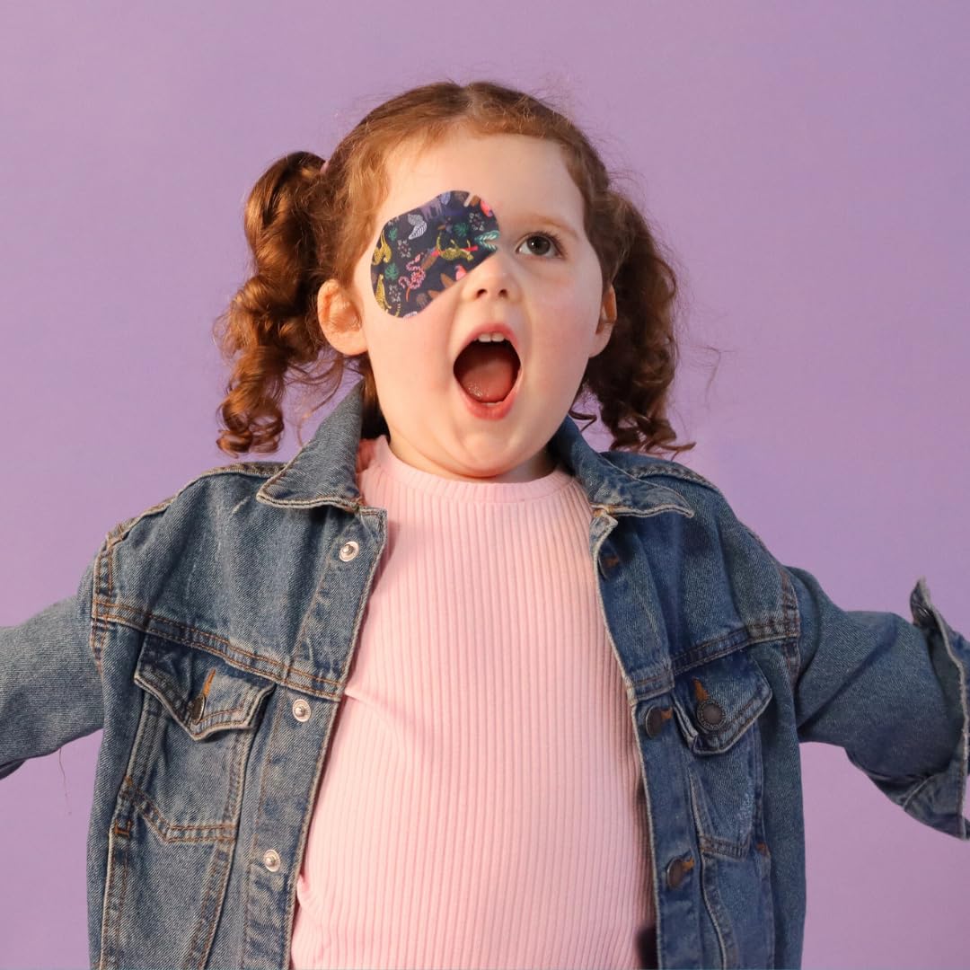 HIDE&SEE Speckles Kids Eye Patches (Wild Pack) - 50 Pack Hypoallergenic Amblyopia Treatment Patches for Boys & Girls - Fun & Comfortable Eye Patch with Reward Chart - Perfect for Lazy Eye Therapy, Vision Correction, and Kids' Eye Exercises at Home or School