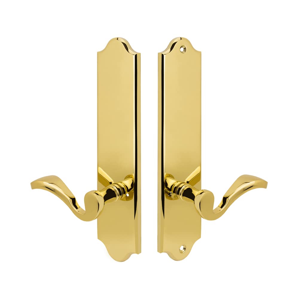 Royal Zinc Die-Cast Lever Set with Privacy Function - Lifetime Polished Brass Finish - 2-3/4