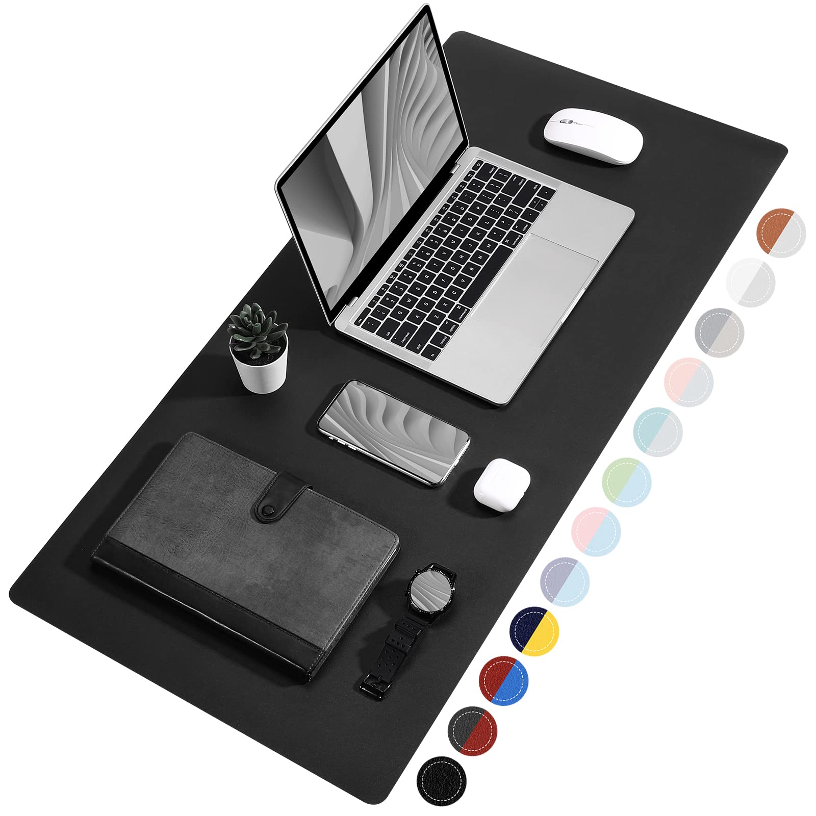 TOWWI Large Dual-Sided Leather Desk Pad - 36