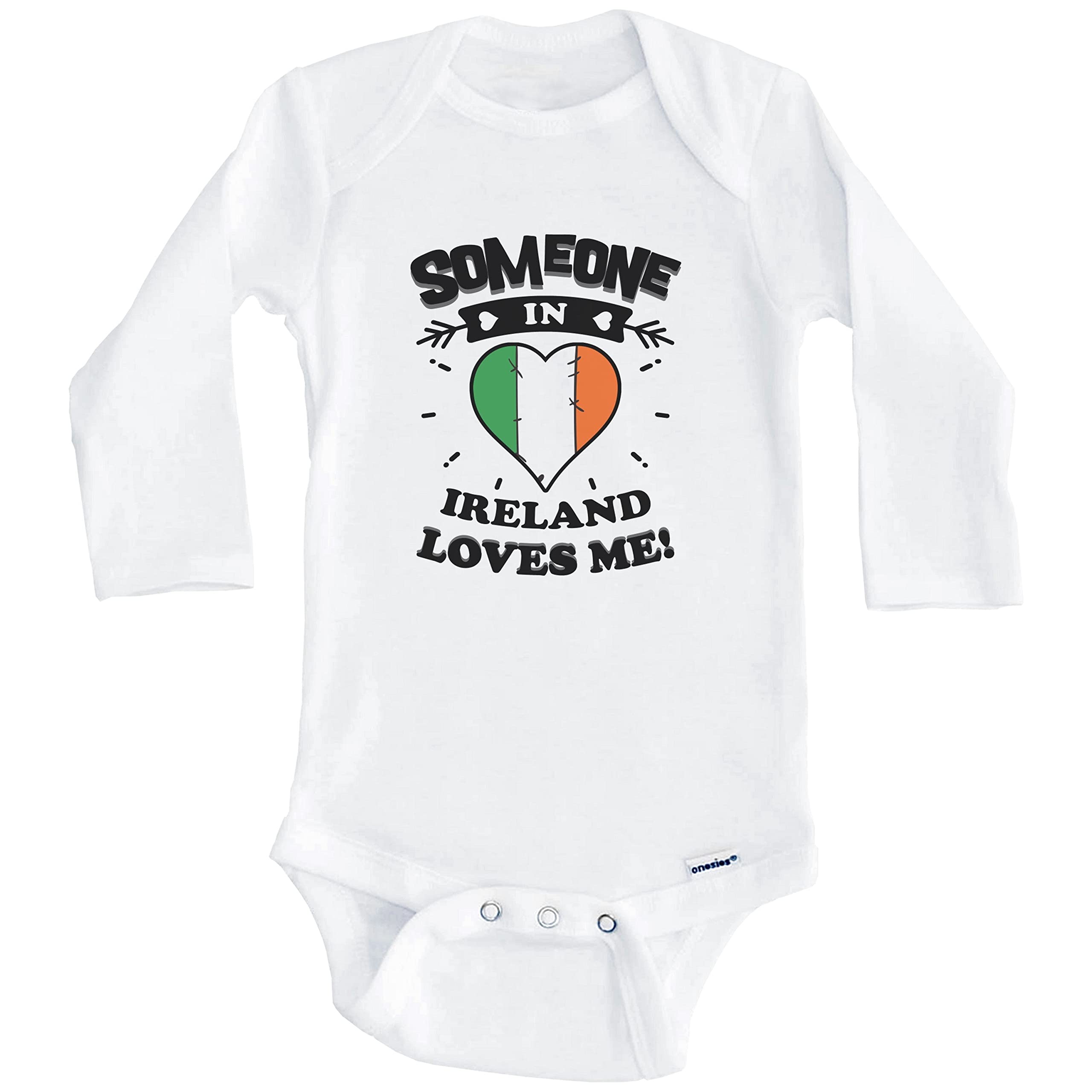 Ireland Loves Me Irish Heart Baby Bodysuit - Long Sleeve One-Piece for Infants | Perfect for St. Patrick's Day, Irish-Themed Parties & Family Photos