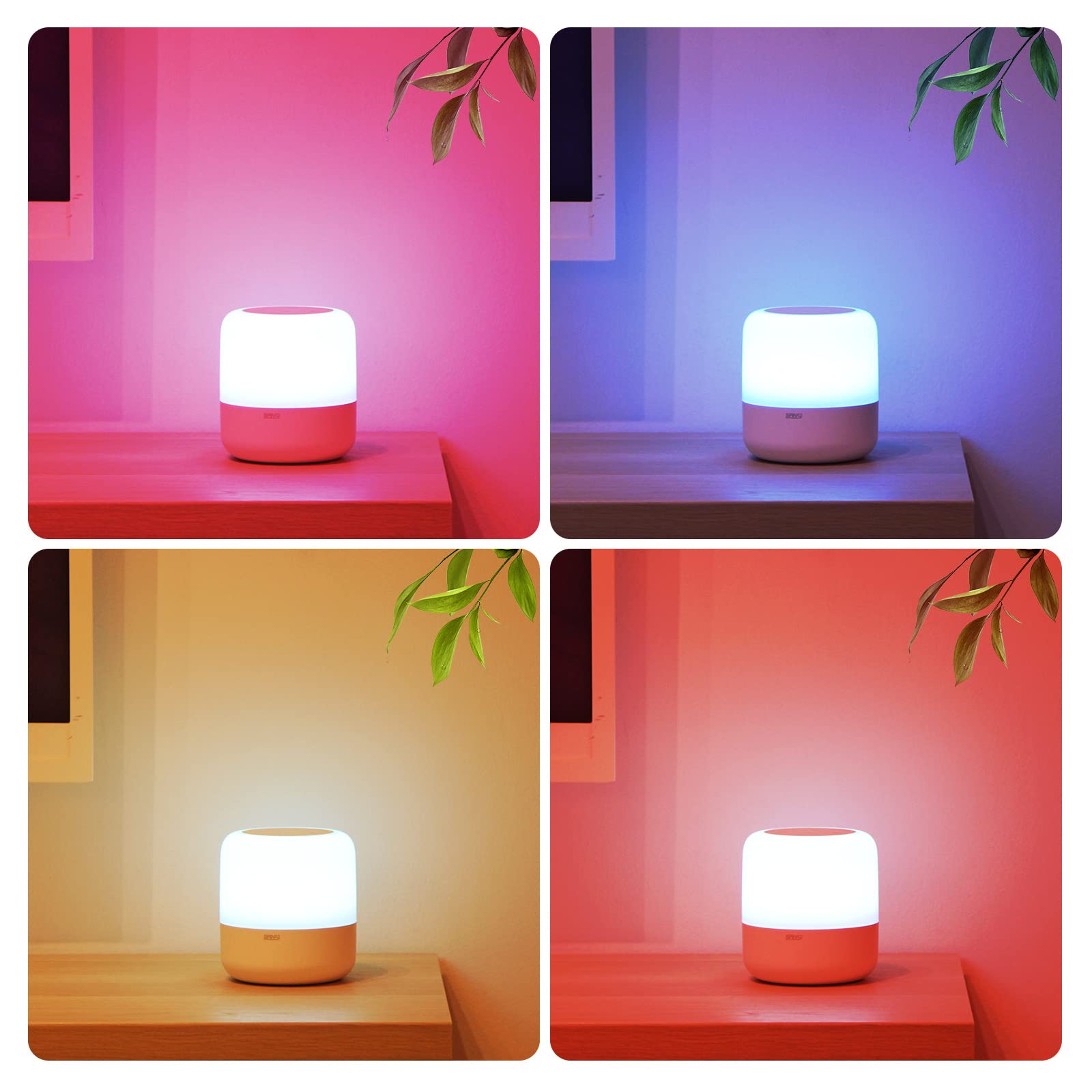 SANSI Dimmable RGB Color Changing LED Table Lamp with USB Charging Port - 2700K-6500K Adjustable Warm to Cool White - Touch Control Night Light for Bedroom, Living Room, Office & Nursery - Perfect for Reading, Relaxing & Creating Ambient Lighting