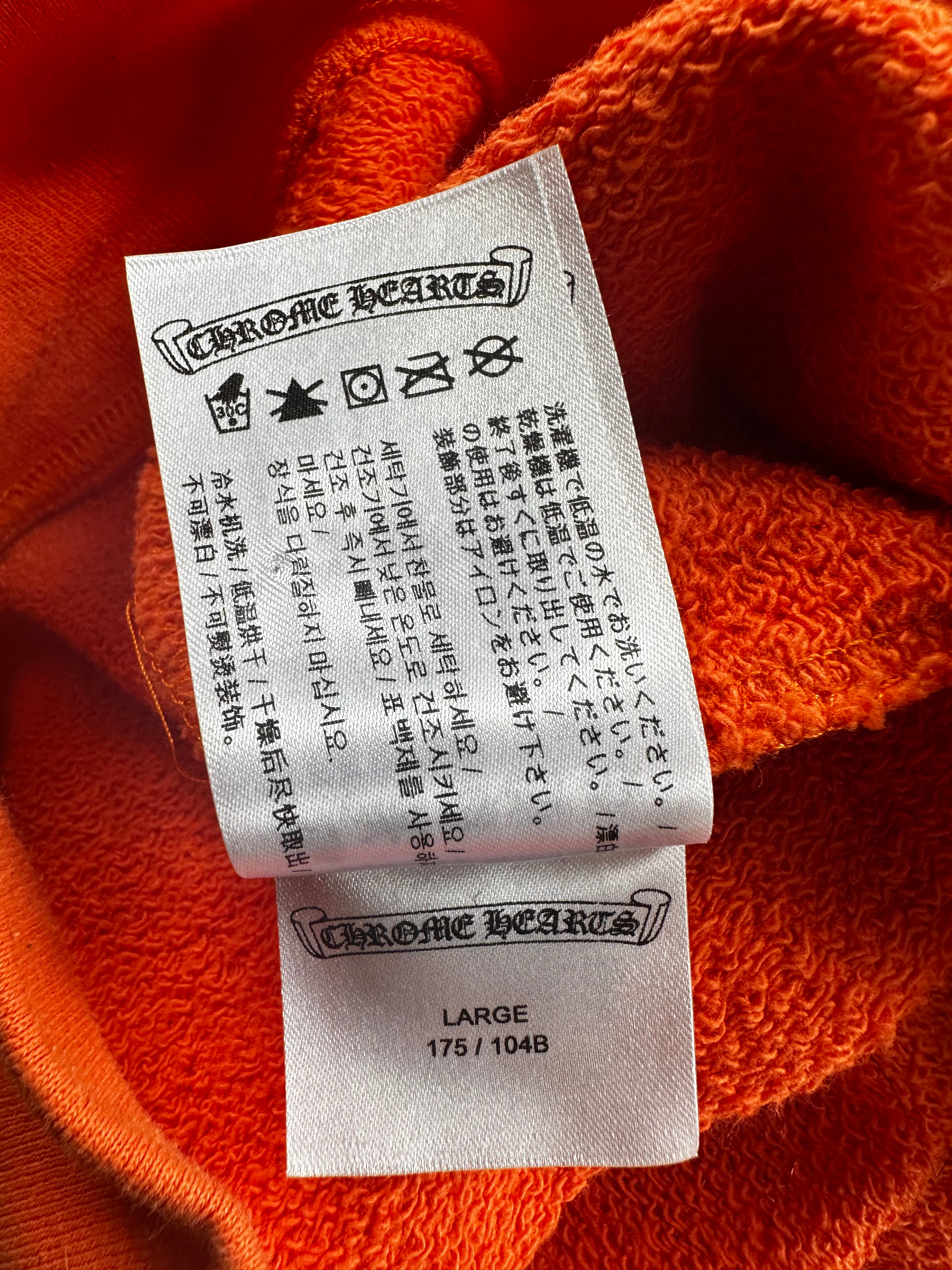 Chrome Hearts Orange & Black Dagger Logo Hoodie - Stylish Streetwear for Men & Women | Perfect for Casual Outfits, Urban Fashion & Hip-Hop Style