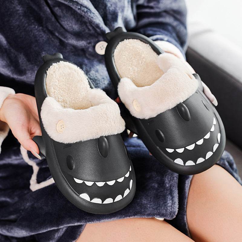 Kawaii Comfy Indoor Shark Slippers for Women & Men - Soft Plush House Shoes with Non-Slip Sole - Perfect for Home, Lounge, Dorm & Gift Giving