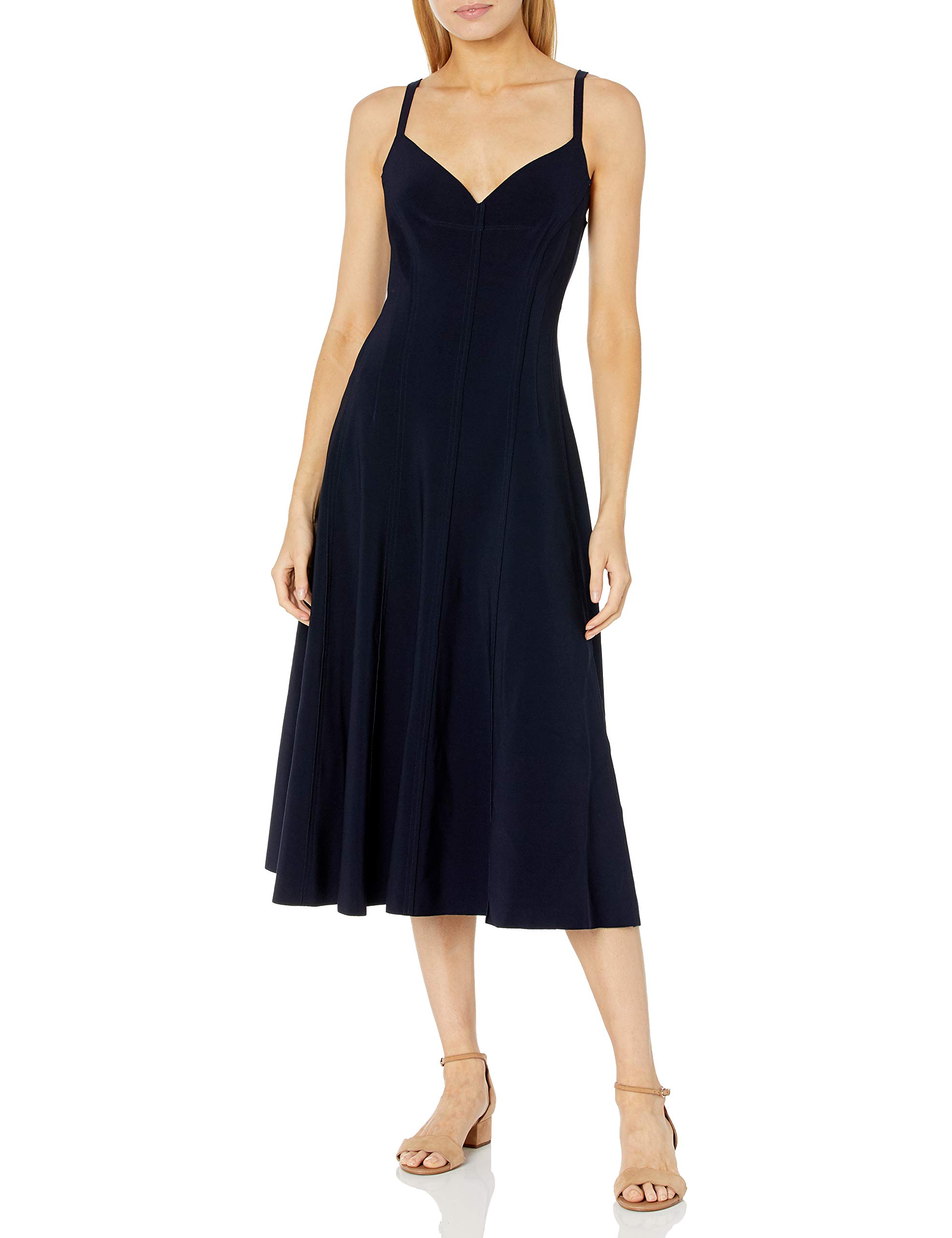 Norma Kamali Women's Elegant Cocktail Dress for Party, Wedding & Evening Events - Flattering A-Line Silhouette with V-Neck