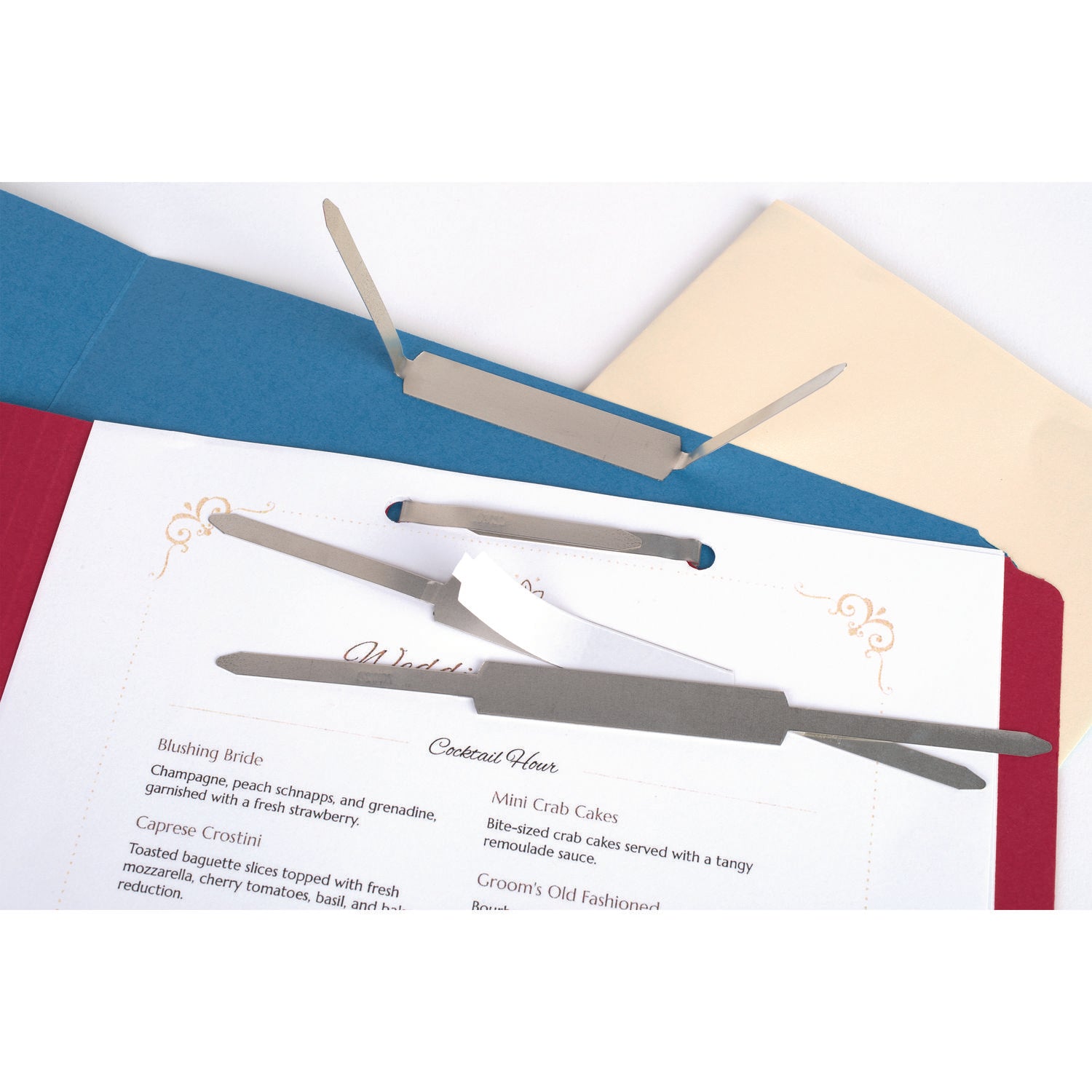 ACCO Self-Adhesive Two-Prong Paper Fastener Bases - 2 Capacity, 2.75