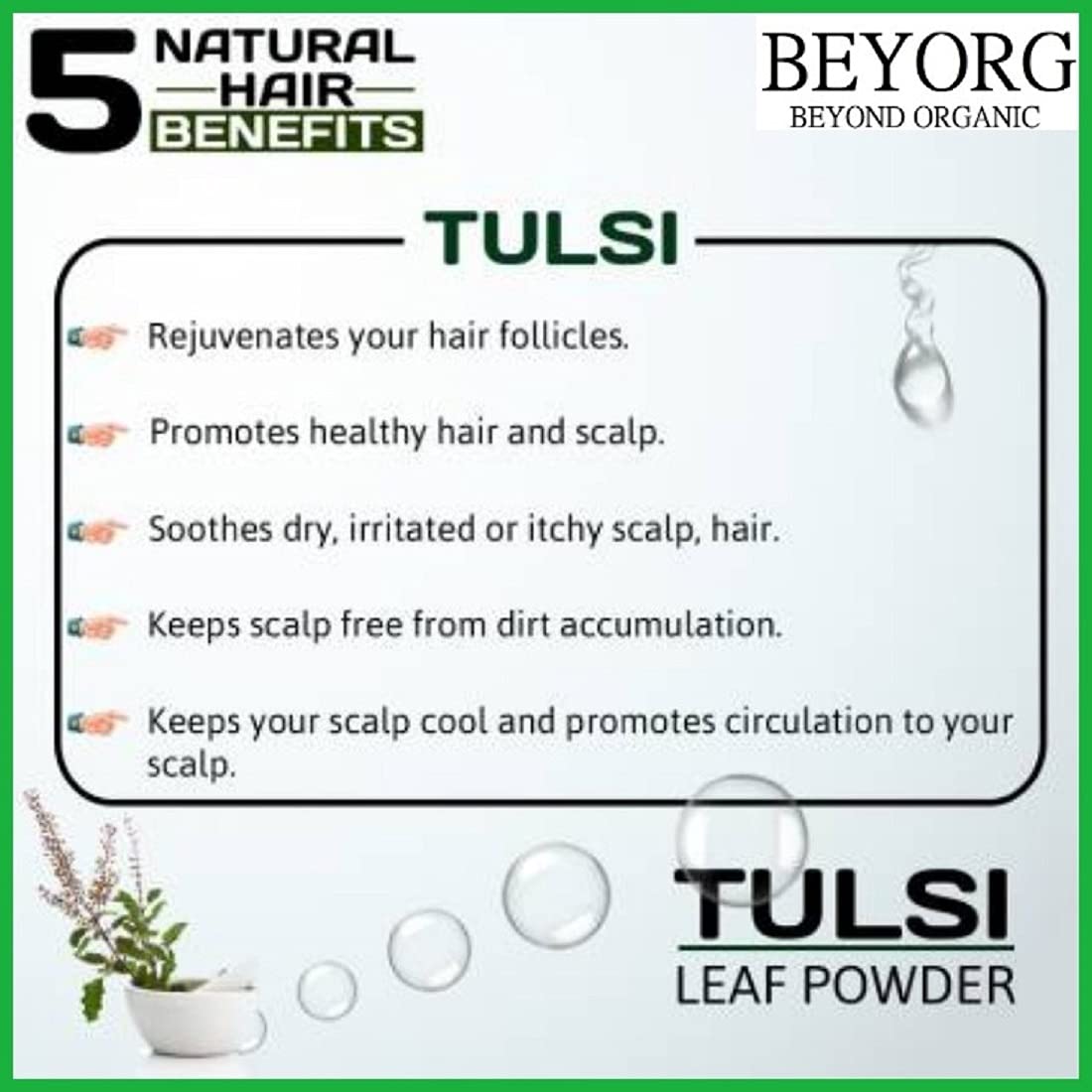 Organic Tulsi Powder for Skin & Hair Care | 100% Pure Holy Basil Leaves Powder (200g) | Ayurvedic Face Mask, Hair Growth Treatment & Stress Relief | Natural Beauty & Wellness Solution