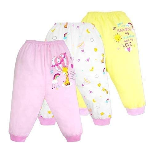 100% Cotton Baby Girls Pull-On Pajama Pants & Lounge Leggings - Soft Sleepwear Pjs (Kindness Collection, Pack of 3) for Playtime & Bedtime Comfort