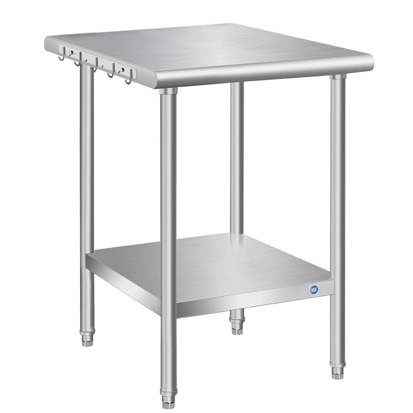 24x24x33 Inch Stainless Steel Prep Table - NSF Certified Commercial Grade Metal Table for Home Kitchen & Restaurant Use | Durable, Easy to Clean Work Surface for Food Prep, Cooking & Storage