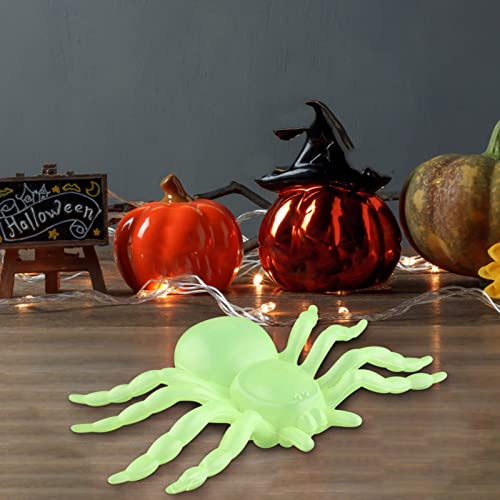 2Pcs Realistic Glow-in-the-Dark Halloween Spider Decorations - Large Fake Spider Toys for Halloween Party, Haunted House, and Outdoor Decor - Perfect for Spooky Decor, Trick or Treat, and Themed Events