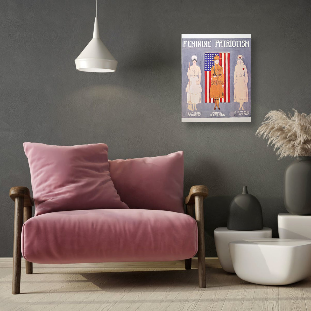 Feminine Patriotism Canvas Print - Patriotic Wall Art for Women, American Flag Home Decor - Perfect for Living Room, Bedroom & Office