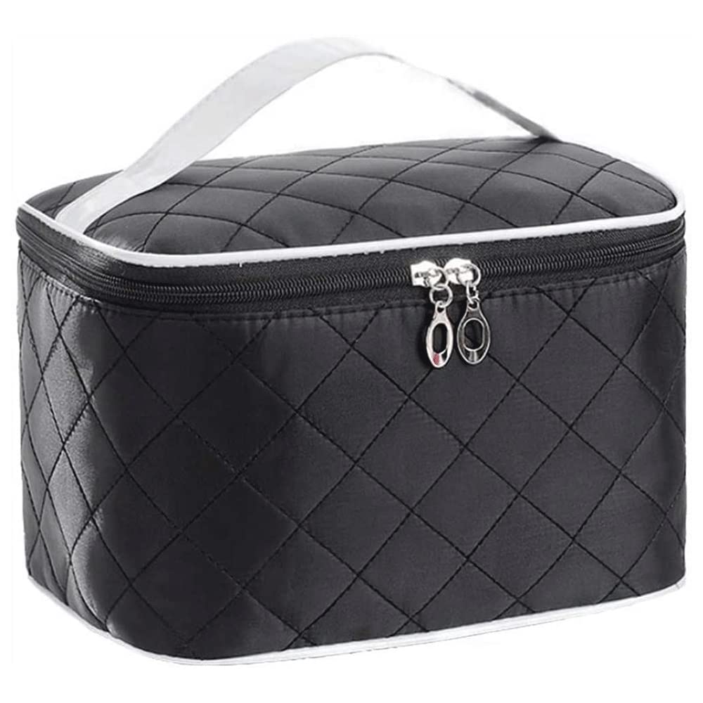 Waterproof Marble Makeup Bag for Women - Portable Travel Cosmetic Organizer with Gold Zipper - Multifunctional Toiletry Case (Black) | Perfect for Travel, Gym, and Daily Beauty Essentials Storage
