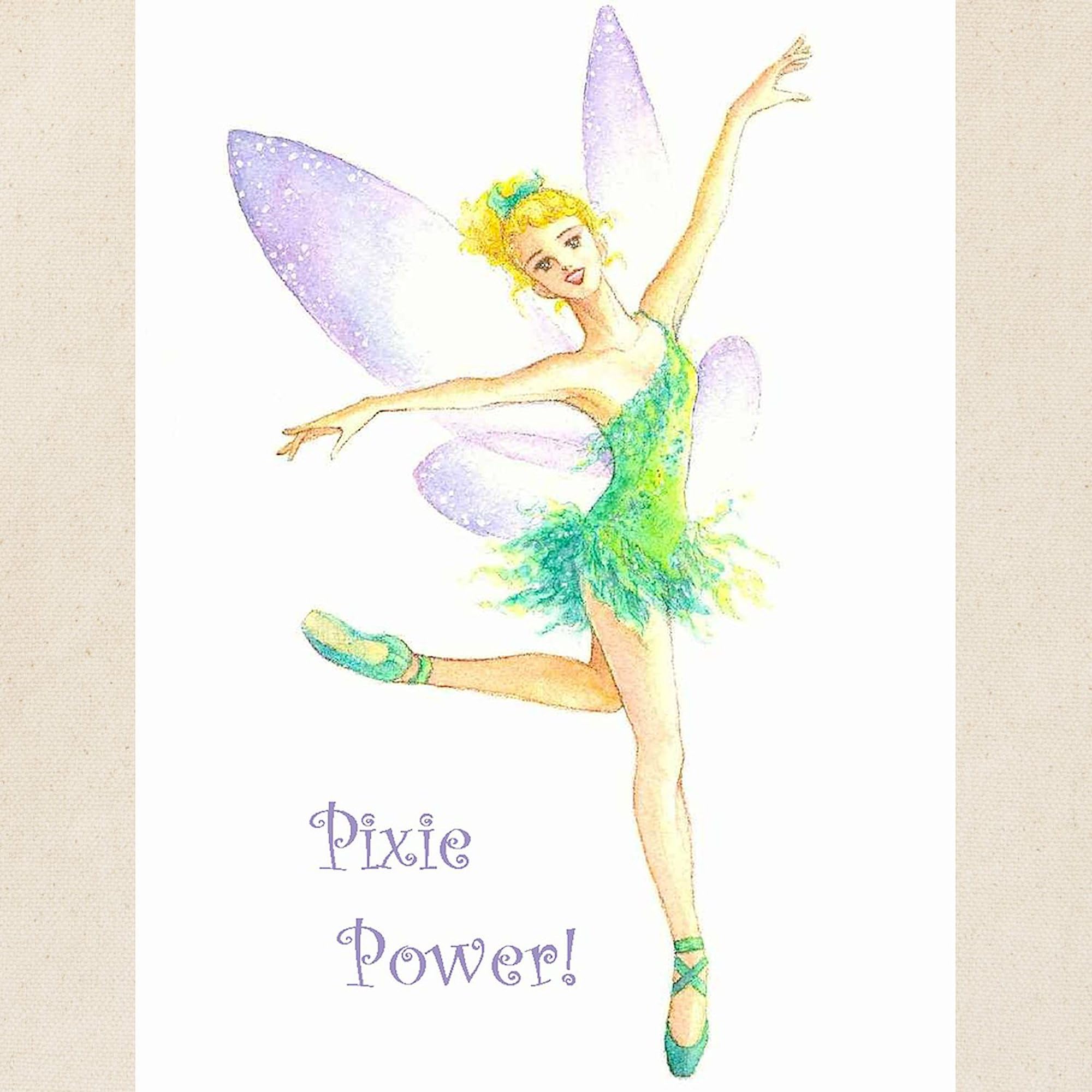 Tinkerbell Ballet Tote Bag - Natural Canvas Reusable Shopping Bag for Women | Eco-Friendly Grocery Tote for Dance Class, Gym & Beach
