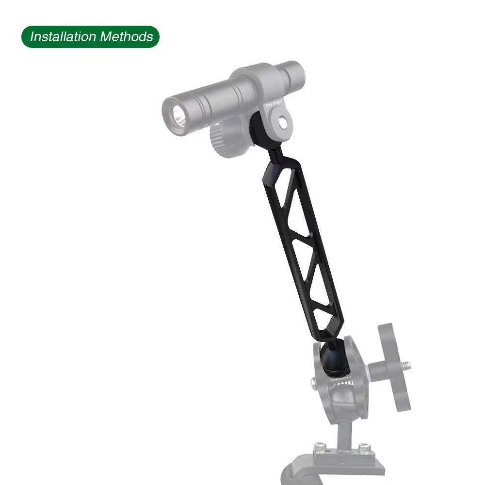 MEIKON 6-Inch Aluminum Alloy Dual Ball Arm for Underwater Photography Light Mount - Perfect for Scuba Diving, Underwater Videography, and Marine Exploration