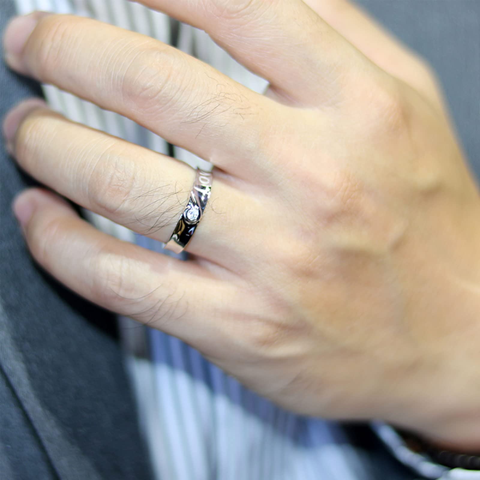 Diamond Matching Couples Rings for Him & Her - Sterling Silver/10K/14K/18K Wedding Promise Rings with Free Engraving - Perfect for Anniversaries, Engagements & Romantic Gifts