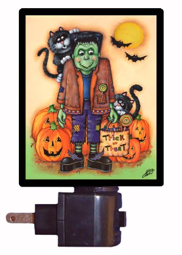 Frankenstein LED Night Light - Halloween Decor, Spooky Glow for Kids Room, Nursery, or Party Decorations | Energy-Efficient & Safe Nightlight for Bedtime