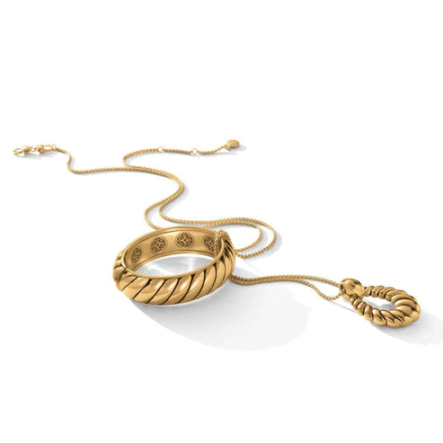 Brighton Athena Scalloped Hinged Gold Tone Bangle Bracelet - Perfect for Women's Fashion, Gift Giving & Special Occasions