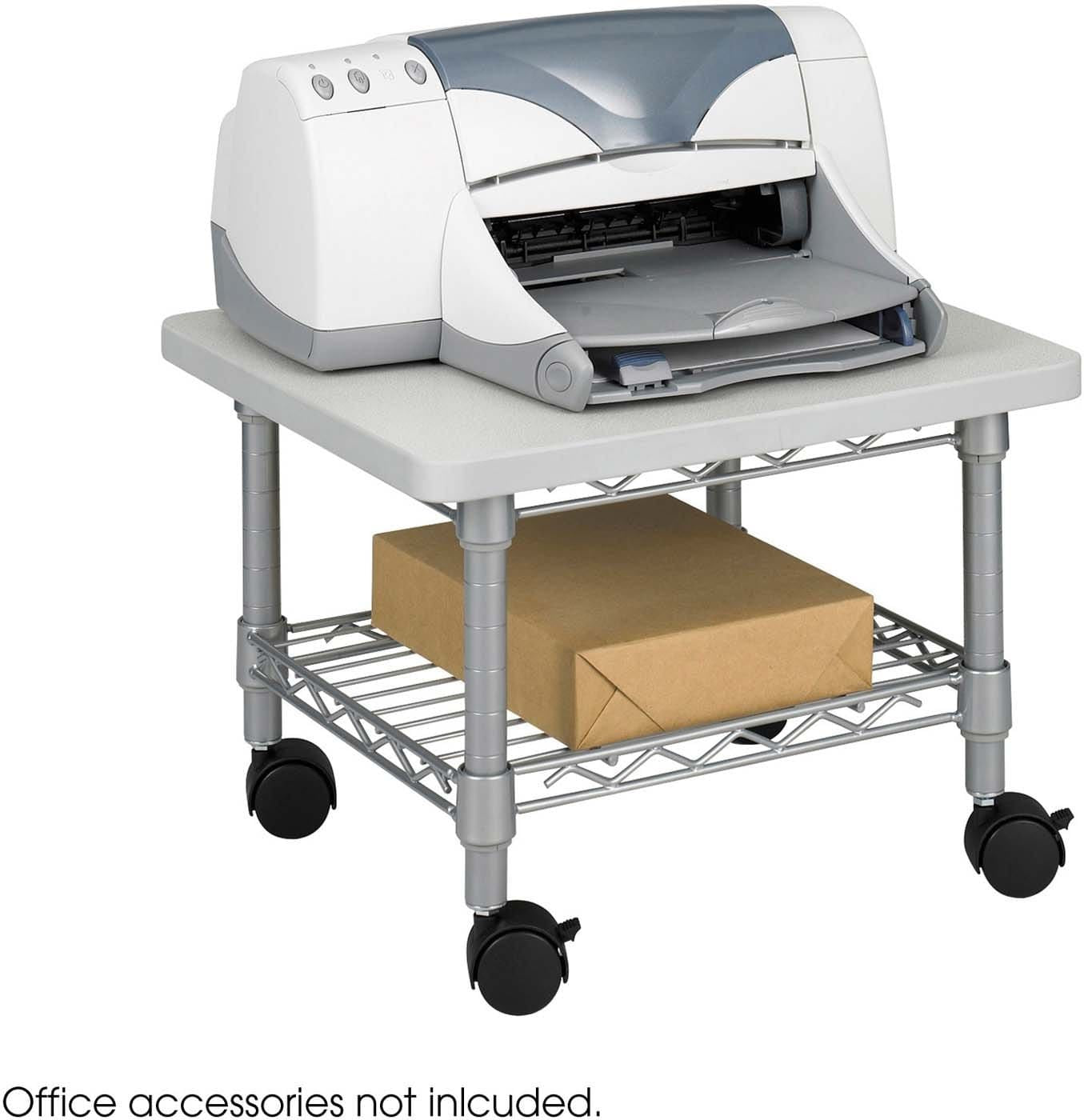 Under Desk Printer Stand with Fax Machine Holder - Space Saving Home Office Organizer for Desks & Workspaces