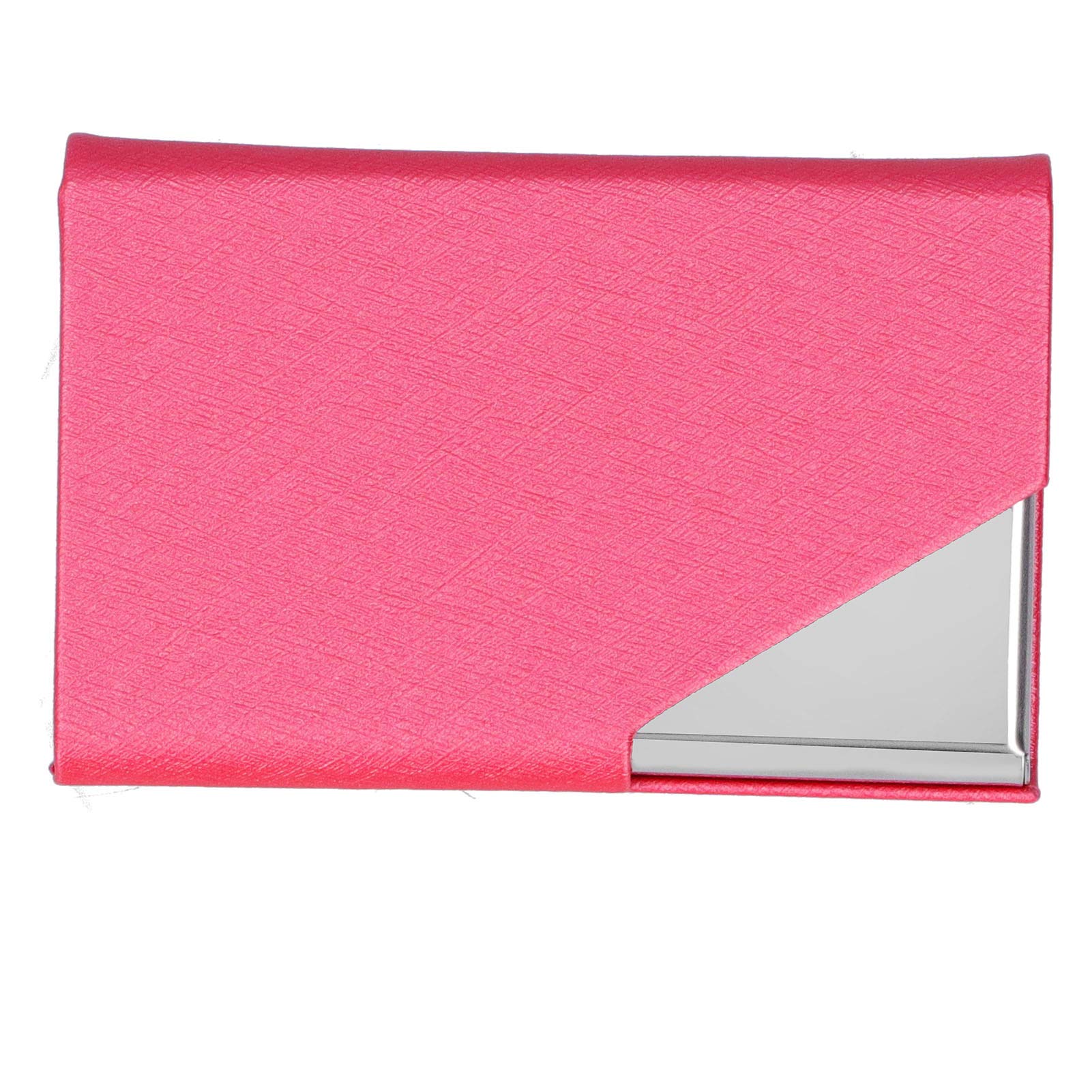 Stainless Steel Business Card Holder - Slim Name Card Case for Professionals, Wire Grain Design (Red, Small Size) | Perfect for Office, Networking Events & Home Organization