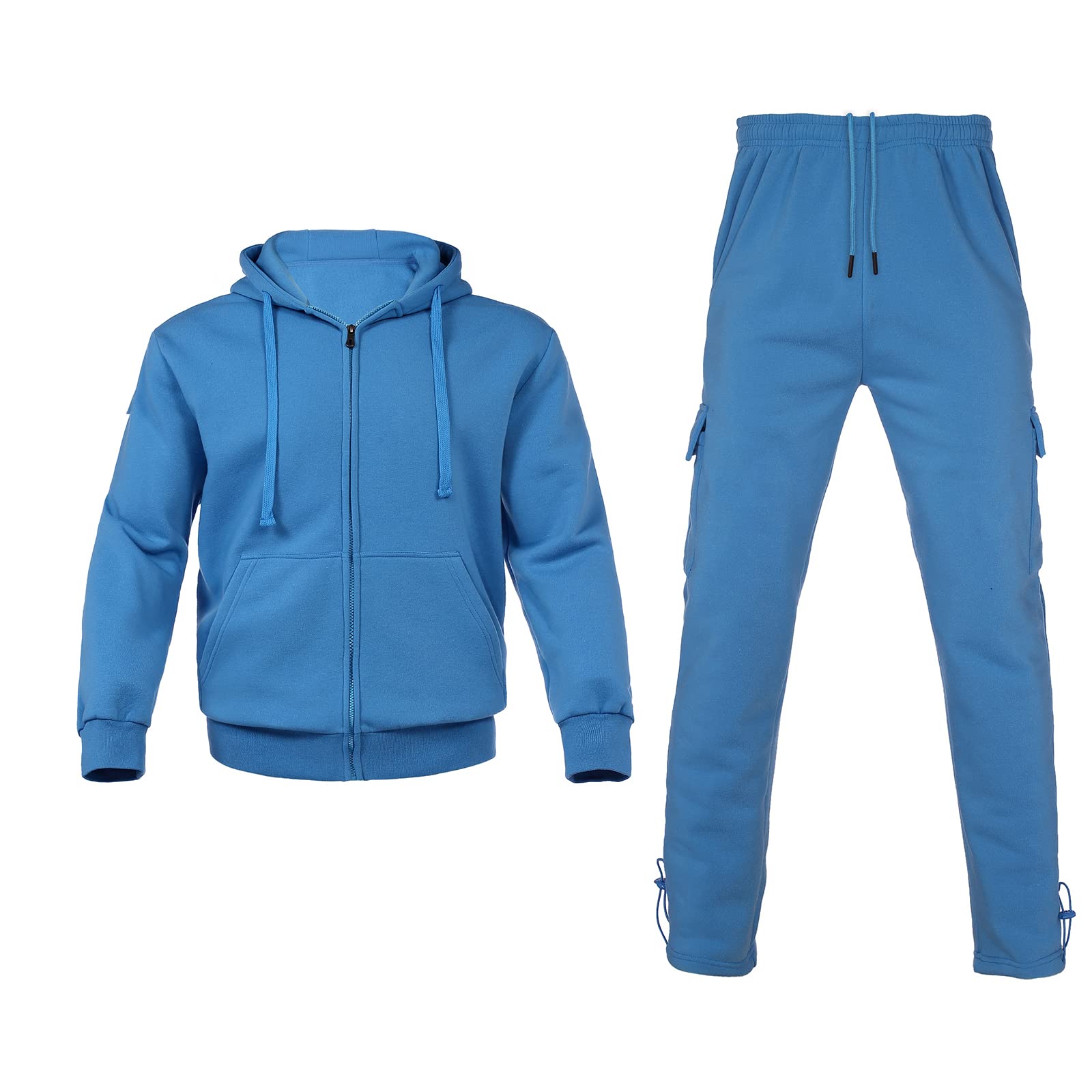 Men's 2 Piece Tracksuit Set - Athletic Hoodie & Joggers with Pockets for Running, Gym Workouts & Casual Wear