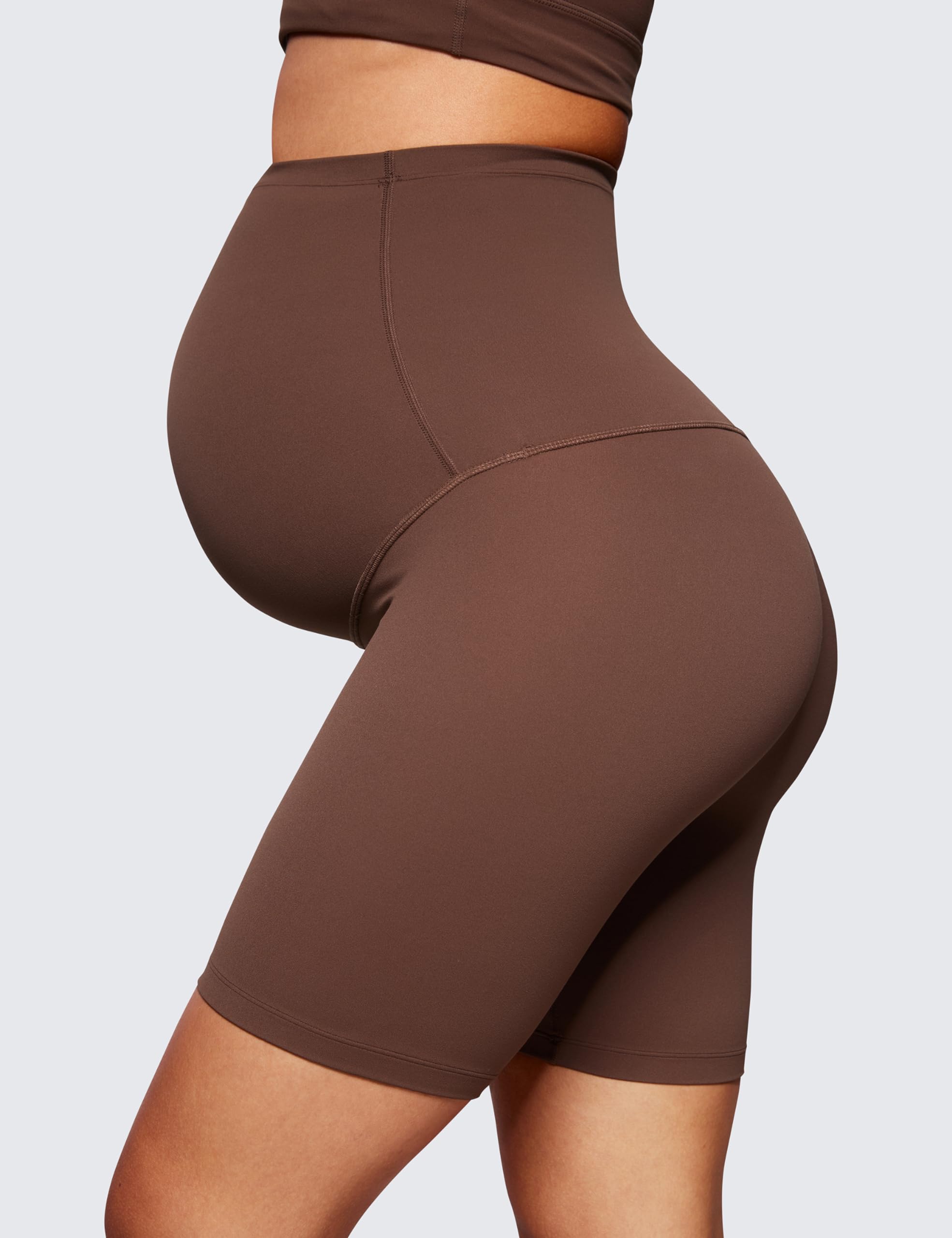 CRZ YOGA Women's Butterluxe Maternity Biker Shorts - Over The Belly 6