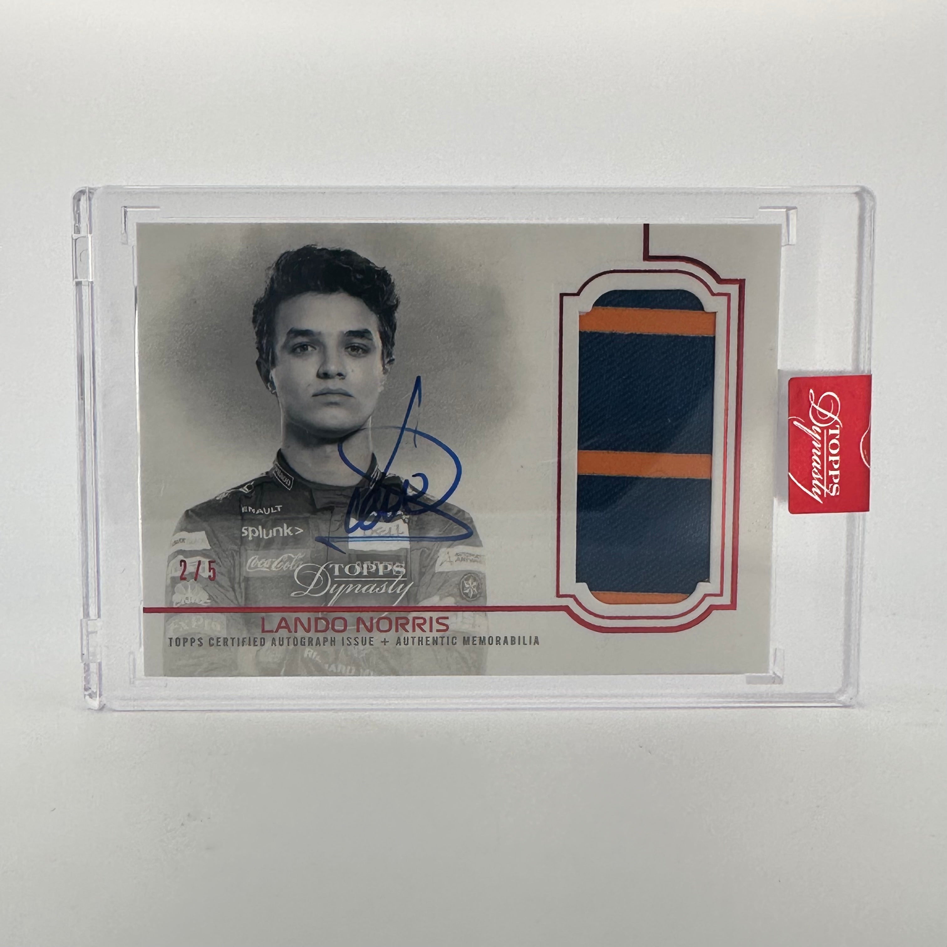 2020 Topps Dynasty F1 Lando Norris #DAP LN Red Auto Patch 2/5 - Rare Collectible for F1 Fans & Racing Memorabilia Enthusiasts - Perfect for Display, Trading, and Gifting