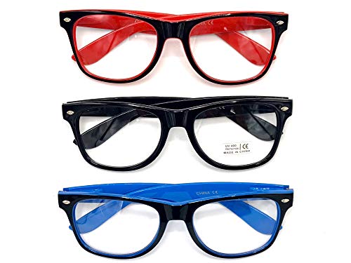 Black+blue+red Frames 3 Pairs
