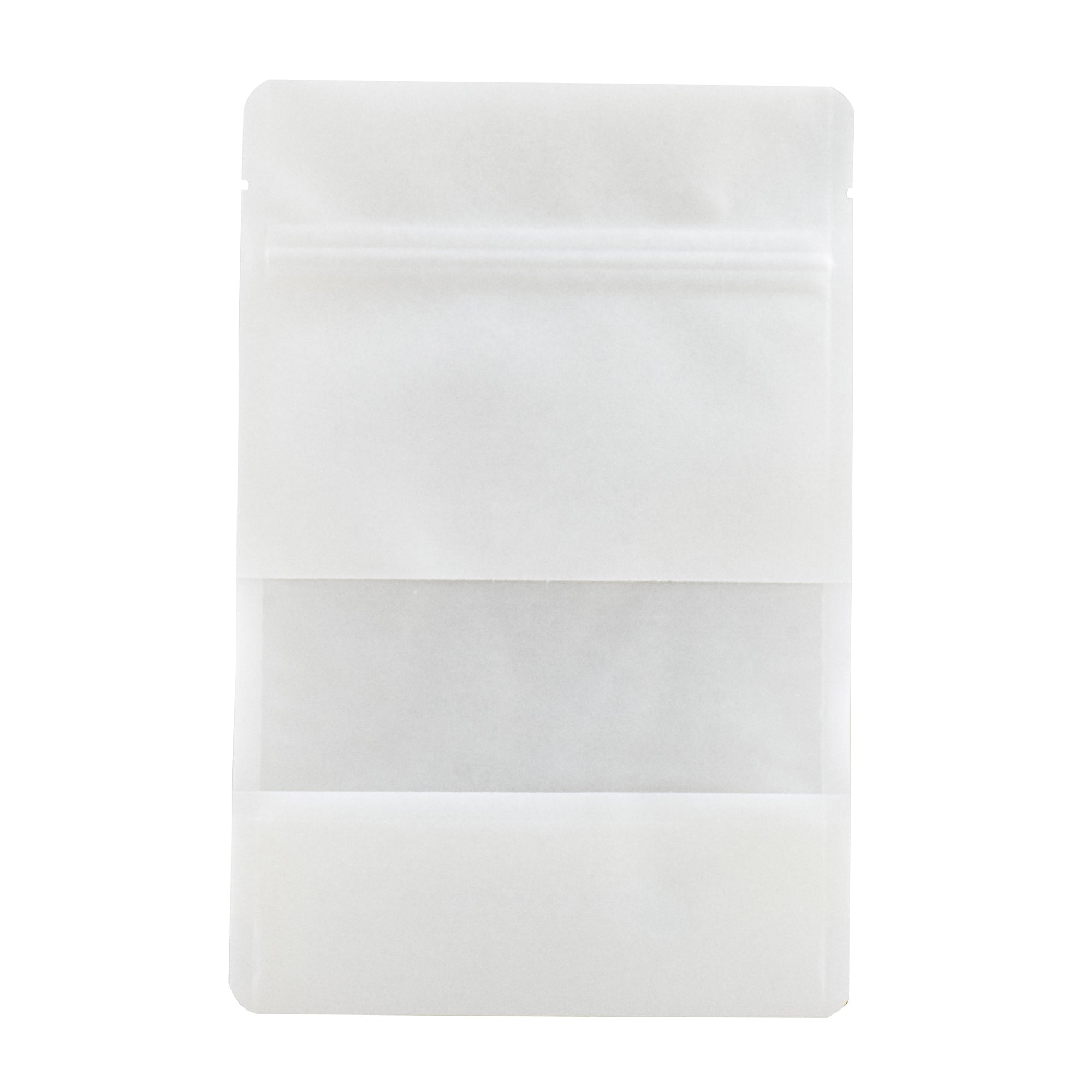 White Plastic Small Window Bags with Heat Seal - 7 x 4.75 x 1.5 Inches (100 Count) for Food Packaging, Retail Display & Organizing Small Items
