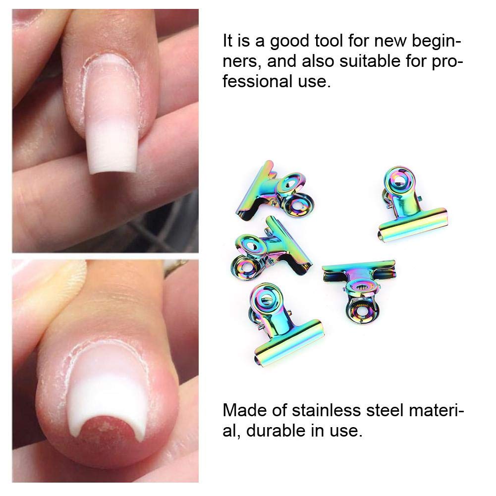5Pcs Nail Tips Clips for Gel Nails Extension - Multi-Functional Nail Clamps for Quick Building & Fake Nail Application - Professional Manicure Tools for Salon & Home Use