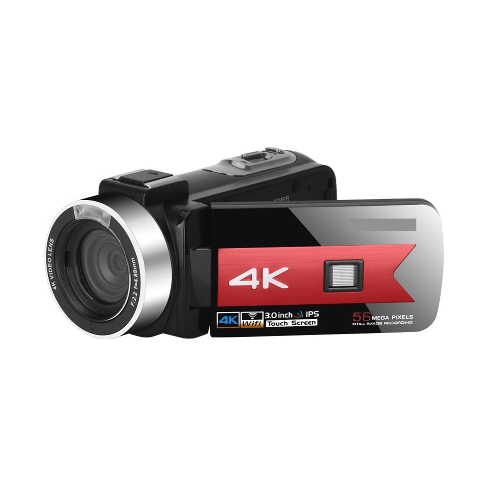 MZZYG 56MP 4K HD Digital Video Camera - Wireless Live Streaming Camera with All-in-One Shooting Features (Red) - Perfect for Vlogging, Travel, and Professional Photography