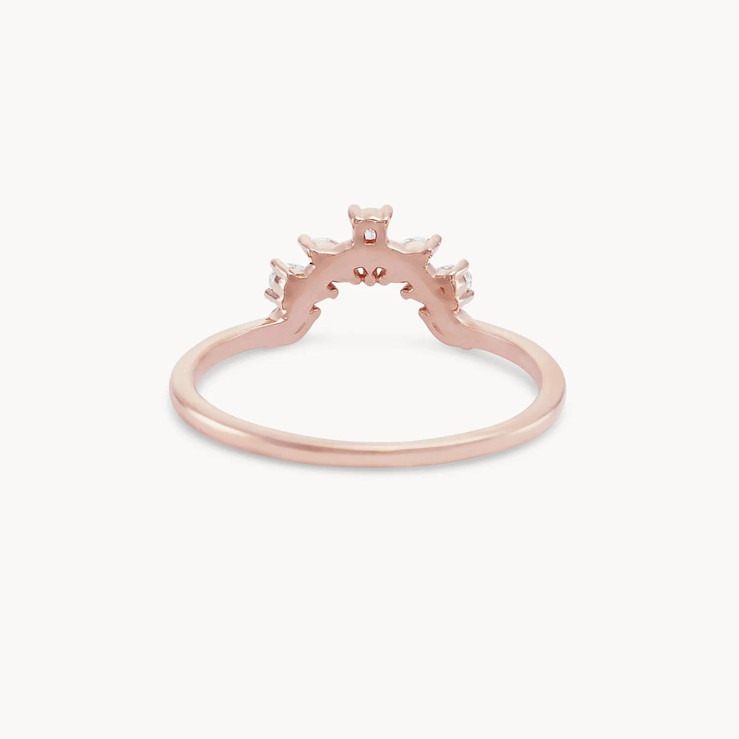 14K Rose Gold Ablaze Band with White Diamonds - Elegant Stackable Ring for Weddings, Anniversaries & Everyday Luxury