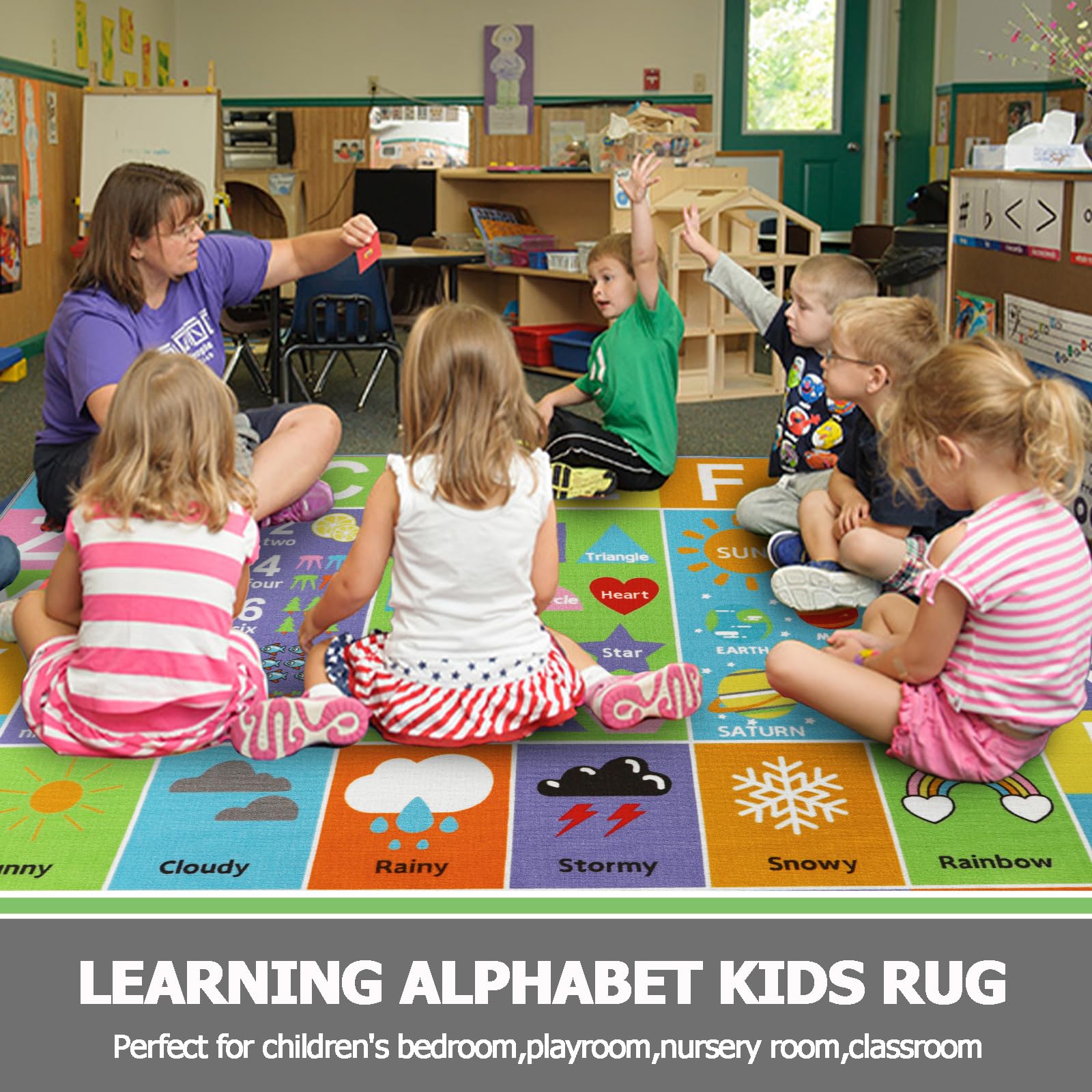 Non-Slip ABC Alphabet & Numbers Educational Play Mat for Kids - 6'6