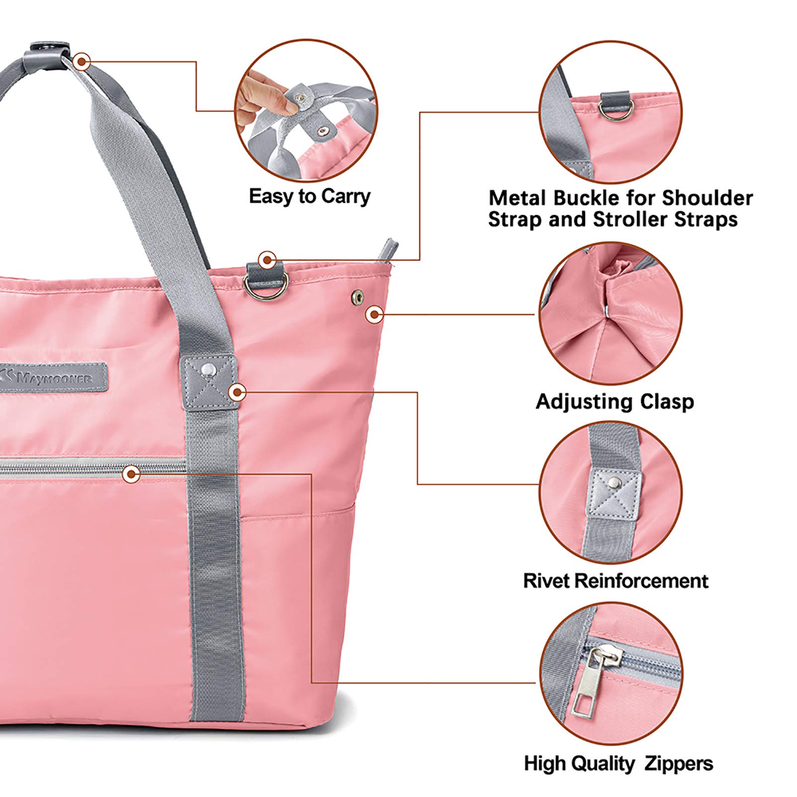 **Waterproof Baby Diaper Bag for Moms - Large Travel Tote with Multiple Pockets, Insulated Bottle Holder & Changing Pad | Perfect for Daycare, Outings & Travel**