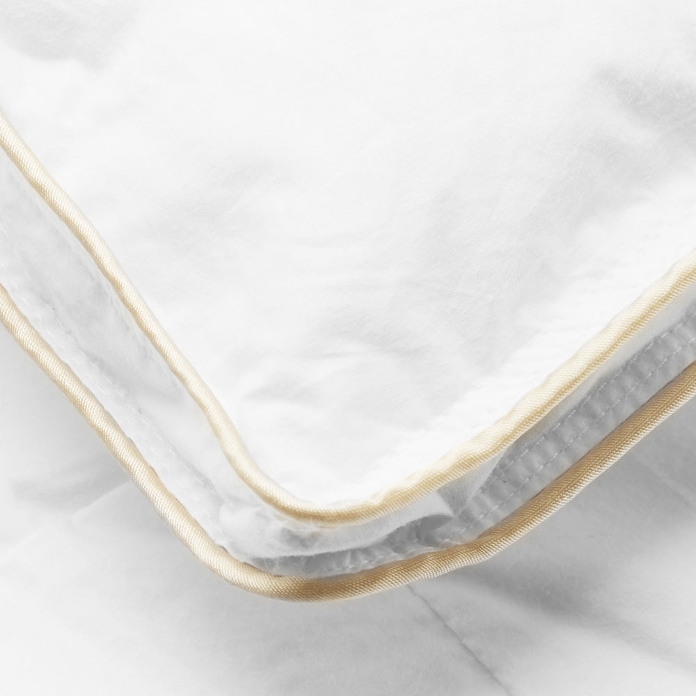 Premium 85/15 Goose Down & Feather Comforter - Queen Size, Ultra Soft & Warm Gold Collection Bedding for All Seasons | Perfect for Cozy Nights, Guest Rooms & Luxury Hotels