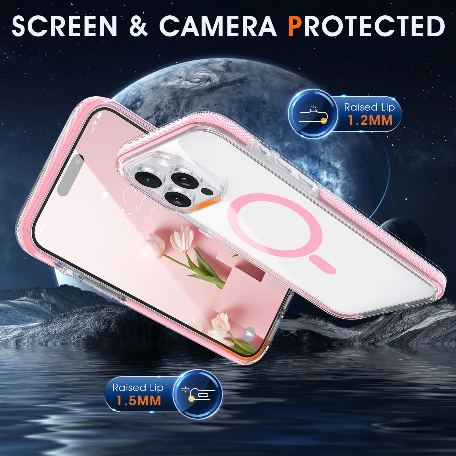 MILPROX Magnetic Clear iPhone 15 Pro Case (6.1