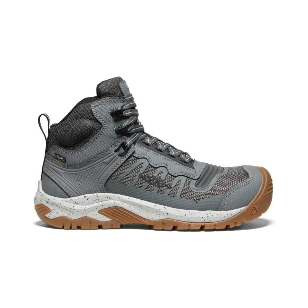 **Keen Reno MID Men's Waterproof Composite Toe Work Shoes - Grey (1027117) - Durable Safety Footwear for Construction, Hiking & Outdoor Work**
