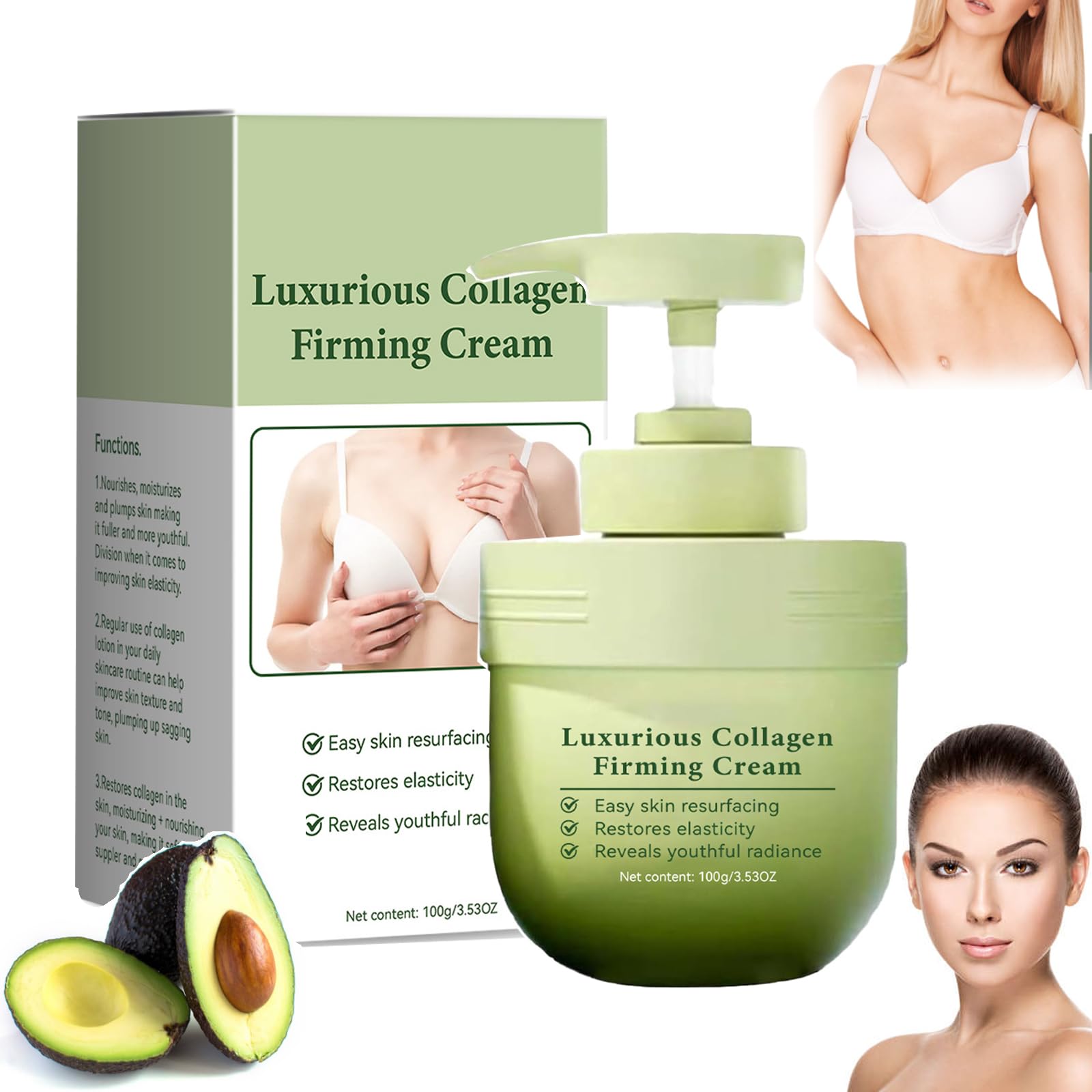 Premium Collagen Firming & Tightening Body Cream - Deep Moisturizing Anti-Aging Lotion for Smooth, Youthful Skin | Skin Care Treatment for Face, Neck & Hands | 1.7 oz (1 Count) - Perfect for Daily Hydration & Nighttime Skin Repair