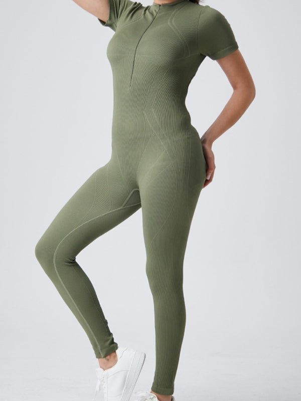 ZASUWA Women's Sexy Ribbed Cutout Jumpsuit with Zipper - Perfect for Night Out, Party & Date Night