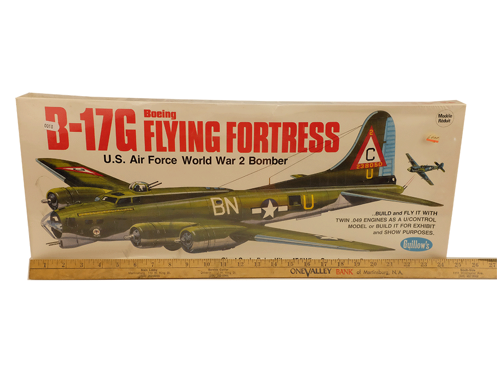 Guillow's B-17G Flying Fortress 1:28 Scale Balsa Wood Model Airplane Kit (Kit 2002) - New in Sealed Box - Perfect for Collectors, WWII Enthusiasts & Model Builders